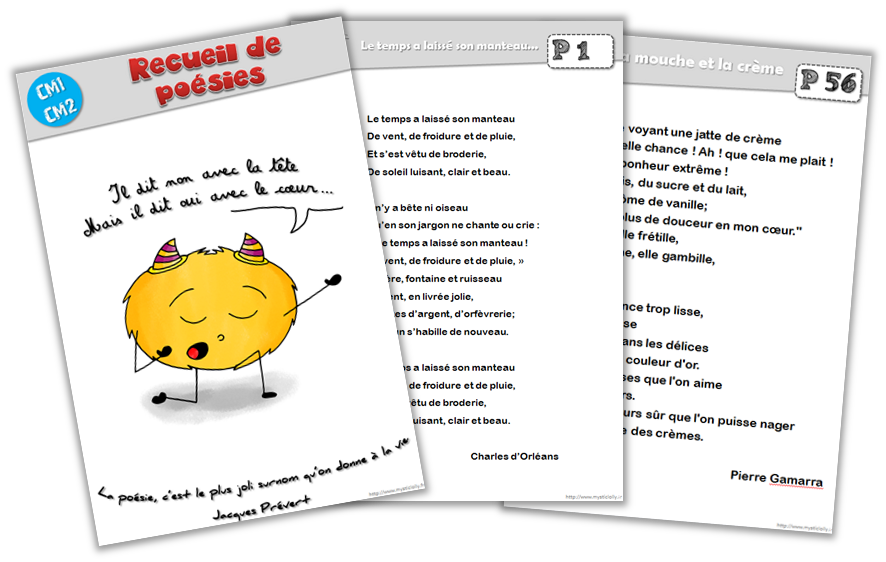 Recueil de poésies pour le cycle 3 – Le blog de Mysticlolly