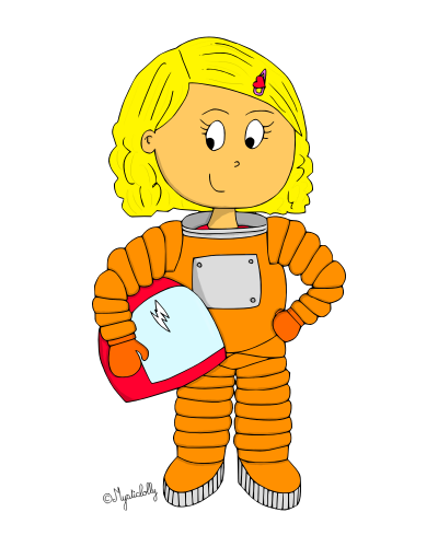 Dessin - Fusée des responsabilités - Astronaute fille