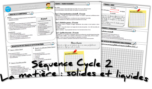 séquence cycle 2 sciences La matière solides et liquides