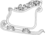 Dessin Noël - Traineau noir et blanc